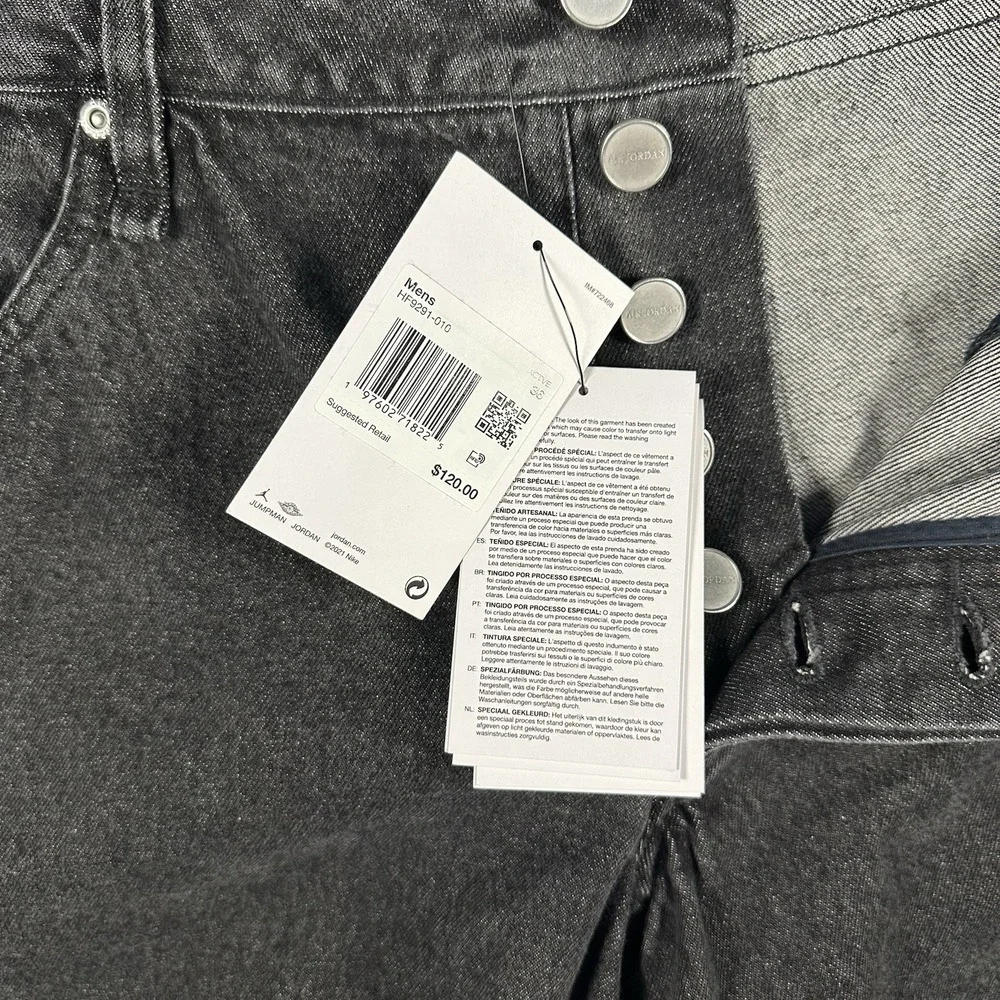 NIKE JORDAN DENIM PANTS SIZE 36 Loose Fit (HF9291 010) WASHED BLACK $120‎